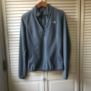 North Face Blue/Gray Pullover Quarter Zip Fleece S